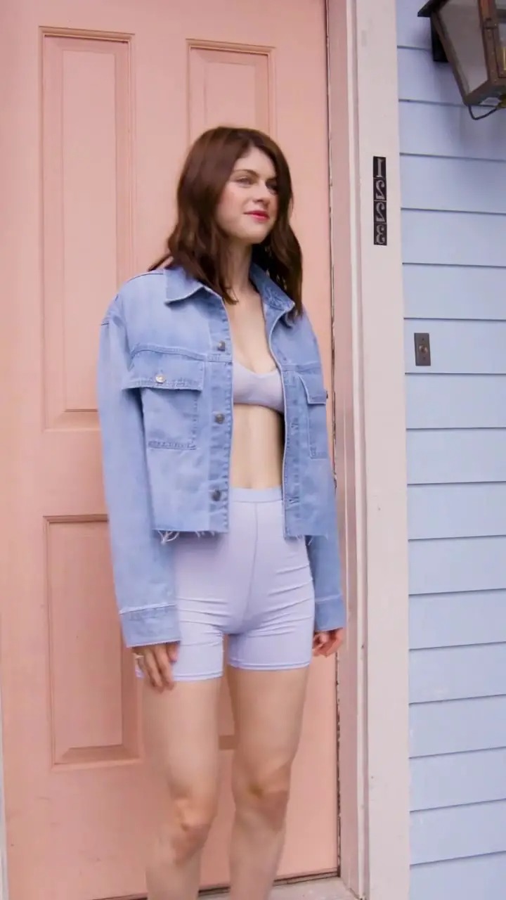 Alexandra Daddario Poses In Aeries Commercial And Wore A Semi Sheer Bra 3694