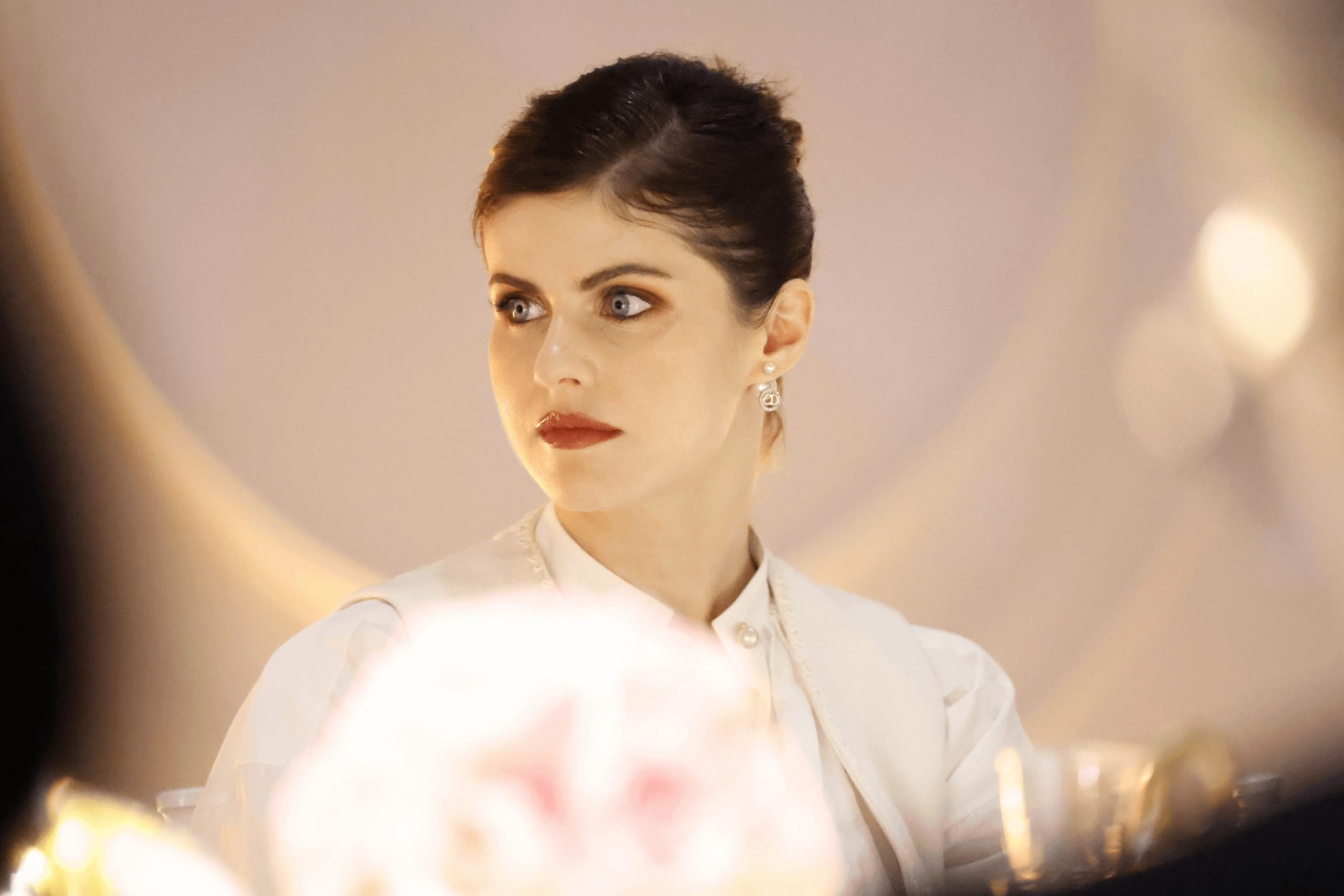 Alexandra Daddario attends Dior and Jean-Michel Othoniel Present J